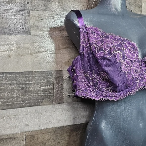 Cacique Purple Unlined Balconette Bra 46DD - Picture 4 of 10